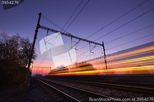 Image of Train at the sunrise