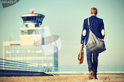 Image of Handsome man at the airport