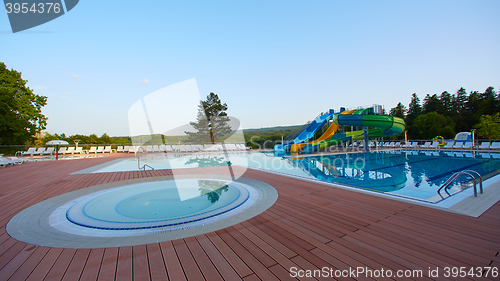 Image of swimming pool in beautiful park