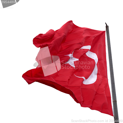 Image of Flag of Turkey waving in wind