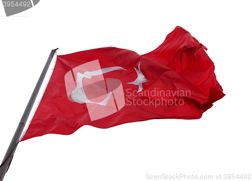 Image of Turkish flag waving in wind