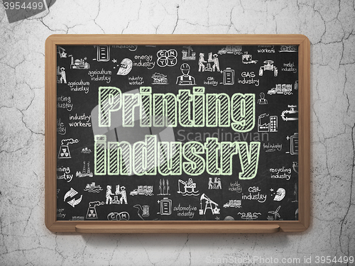 Image of Manufacuring concept: Printing Industry on School board background