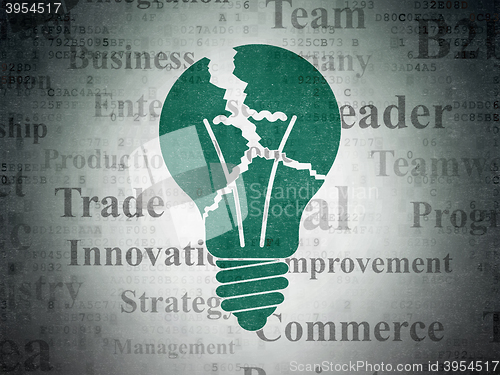 Image of Business concept: Light Bulb on Digital Data Paper background