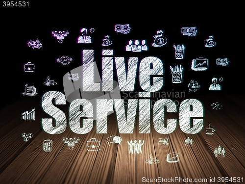 Image of Business concept: Live Service in grunge dark room