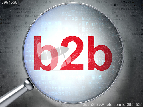 Image of Business concept: B2b with optical glass