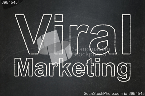 Image of Advertising concept: Viral Marketing on chalkboard background