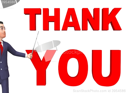 Image of Thank You Means Business Person And Businessman 3d Rendering