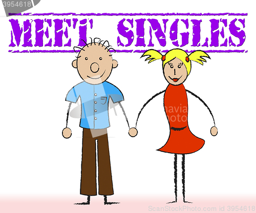 Image of Meet Singles Indicates Met Togetherness And Adoration