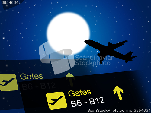 Image of Nighttime Flight Shows Global International And Air