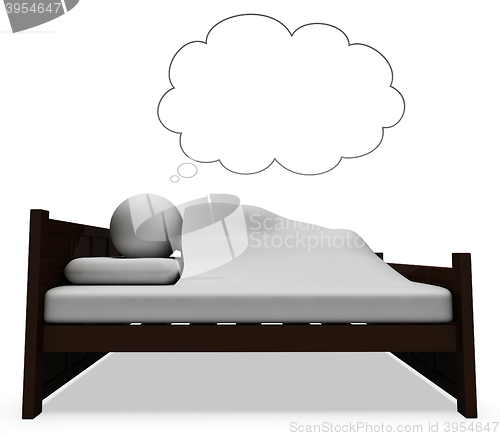 Image of Character Dream Shows Go To Bed And Bedroom 3d Rendering