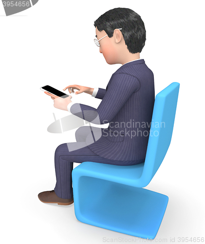 Image of Calling Smartphone Shows Illustration Entrepreneur And Calls 3d 