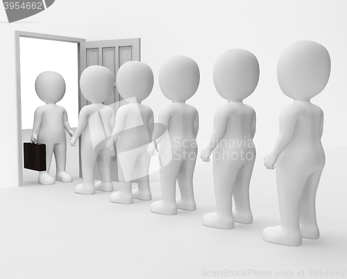 Image of Job Queue Means Business Person And Employment 3d Rendering