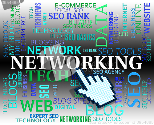 Image of Networking Word Means Web Site And Computing