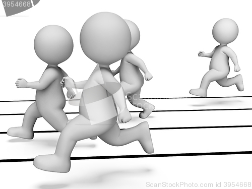 Image of Characters Athletics Indicates Men Sports And Active 3d Renderin