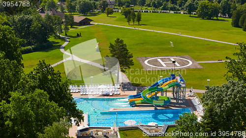 Image of swimming pool in beautiful park