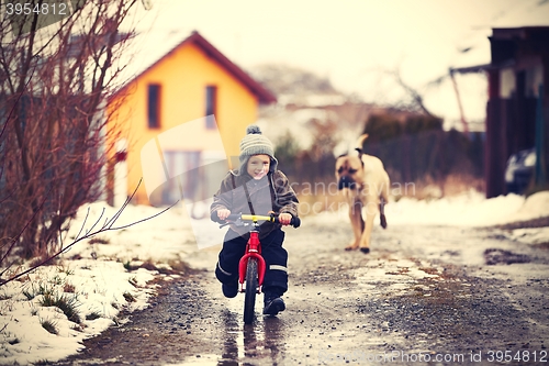 Image of Boy with dog