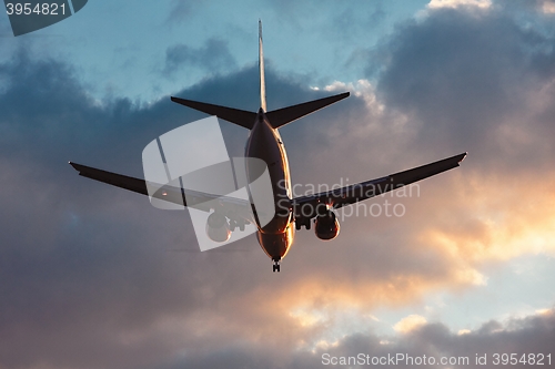 Image of Airplane at the sunset