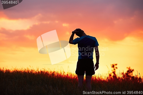 Image of Runner at the sunset