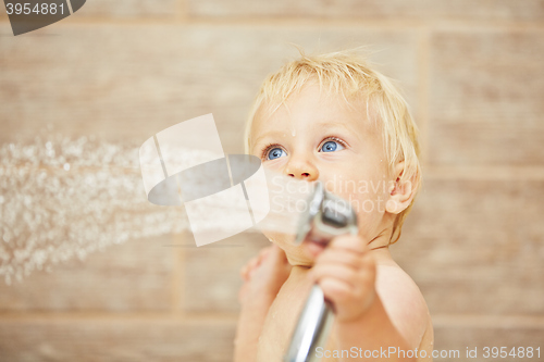 Image of Baby in the bathroom