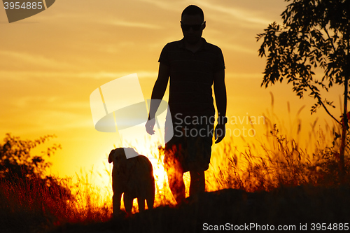 Image of Man with dog