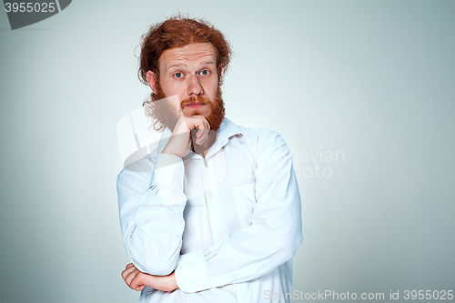 Image of The young man looking at camera