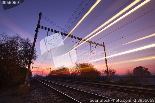 Image of Train at the sunrise