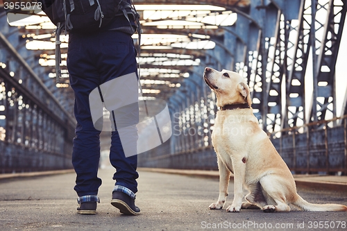 Image of Man with his dog