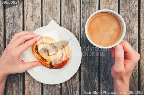 Image of Morning coffee with with sweet pastries