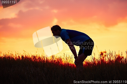Image of Runner at the sunset