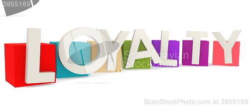 Image of Colorful cubes with loyalty word