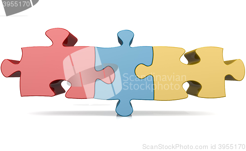 Image of Blue red yellow jigsaw puzzle