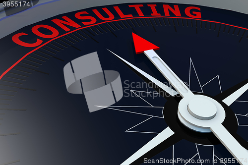 Image of Black compass with consulting word on it