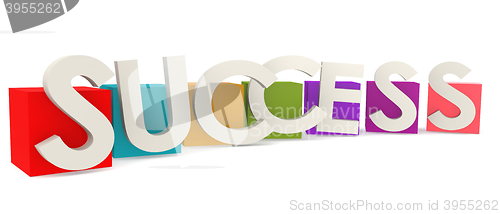 Image of Colorful cubes with success word