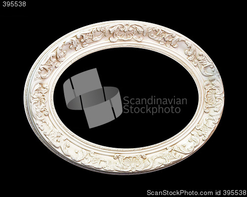 Image of White frame oval