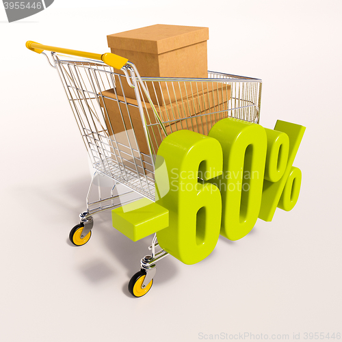 Image of Shopping cart and 60 percent