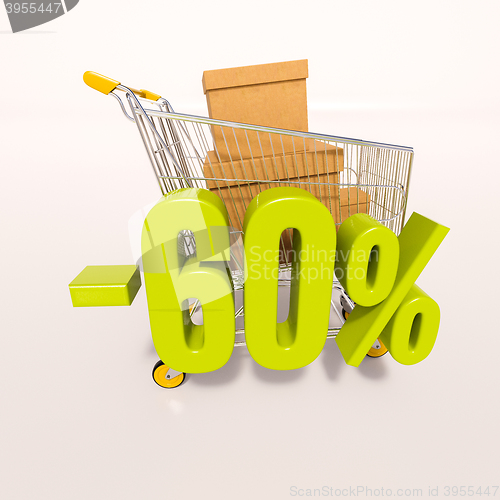 Image of Shopping cart and 60 percent