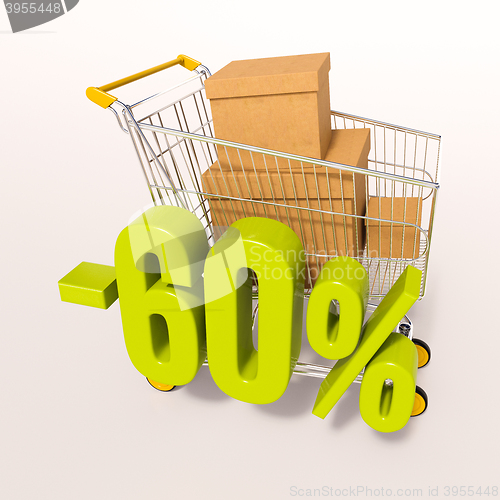 Image of Shopping cart and 60 percent