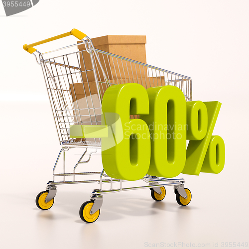 Image of Shopping cart and 60 percent