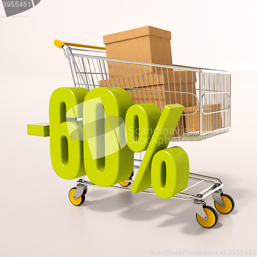 Image of Shopping cart and 60 percent