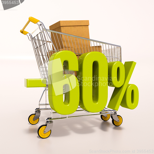 Image of Shopping cart and 60 percent