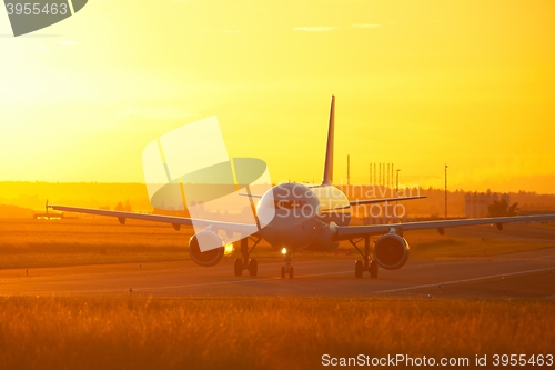 Image of Airport at the sunset