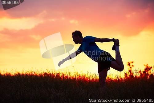 Image of Runner at the sunset