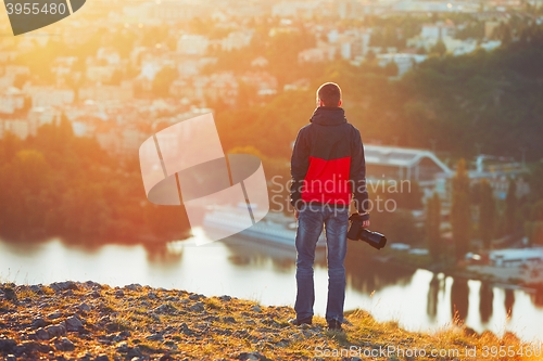 Image of Photographer at the sunrise