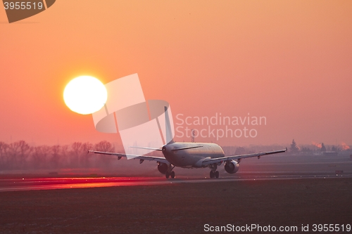 Image of Airport at the sunset