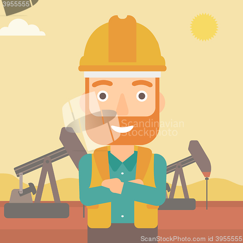 Image of Cnfident oil worker.