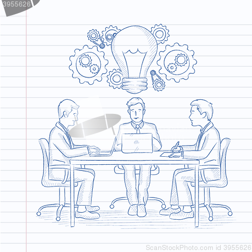 Image of Business team brainstorming.