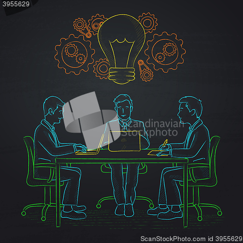 Image of Business team brainstorming.