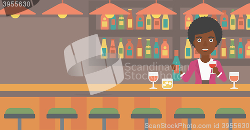 Image of Bartender standing at the bar counter.