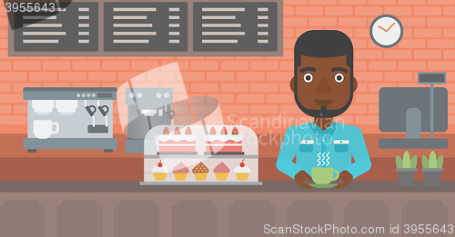 Image of Man making coffee.