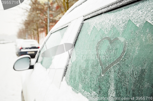 Image of Heart symbol on the car